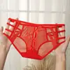 Renda Sorte Ano Novo Roupa Íntima Feminina 2026 Ano Novo do Cavalo Cintura Baixa Semi-Transparente Vazada Sino Belo Bumbum Calcinha Feminina