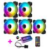 Ventilador de Caja Cool Moonlight de 6 Pines 12cm Círculo Fino Multicapa Refrigeración RGB para Computadora de Escritorio Ventilador de Refrigeración Silencioso