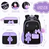 Nueva mochila transfronteriza para estudiantes de primaria, lindo conjunto de tres piezas con lazo, mochila escolar para niñas, gran capacidad, mochila reductora de peso