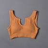 Nuevo Sujetador de Yoga de Hilo de Color Sólido de Alta Elasticidad para Otoño e Invierno con Espalda en U Sin Costuras Absorbente de Humedad Sudor Traje de Fitness para Mujer