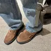 Lindo Loafer Slip-On Retro de Couro Macio para Mulheres, Novo Estilo Primavera 2026, Salto Bloco, Estilo Britânico, Sapatos Baixos Versáteis