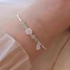 Nuevo brazalete de plata de flor de loto Ailian de estilo chino, brazalete de bambú de la alegría, para mujer, estilo nacional, imitación antigua, jade Hetian, joyería de mano