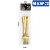 Bolsas de PVC transfronterizas 1010 juego de 6 piezas cubertería de acero inoxidable para supermercado cuchillo, tenedor y cuchara dorada cubertería occidental para supermercado cuchillo y tenedor para bistec