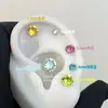 ¡Explosiva Serie Colorida de Apilamiento Huazi! Dulce Brisa de Primavera Shi Jiahuazi Diamantes Redondos de Colores Hélice del Oído Clavos de Cartílago