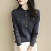 Exportação de Comércio Exterior Tricô de Manga Longa de Alta Qualidade Tops Femininos Outono e Inverno 2025 Novo Tricô Slim Fit para Usar por Baixo