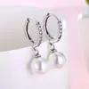 Brincos femininos banhados a prata estilo coreano, brincos de pérolas doces estilo japonês e coreano, brincos curtos simples, entrega de uma peça