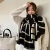 Bufanda con estampado bonito, cálida y de invierno, de cachemira con diseño de gato, para mujer, de doble uso.
