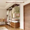 Perchero Estilo Japonés Estante de Almacenamiento Simple para Armario Vestidor Abierto de Pie Perchero de Almacenamiento