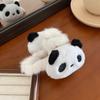 Bonita pinza para el pelo de peluche de panda, horquilla para la parte trasera de la cabeza para mujer, pinza de dibujos animados para recogido, pinza de tiburón, accesorios para el cabello, tocado para otoño e invierno.