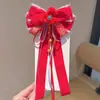 Horquilla para el Cabello con Cinta de Lazo Estilo Antiguo Accesorios para el Cabello Niños Nuevo Año Rojo Festivo Horquilla Niña Traje Han Tocado