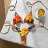 Novo Estilo Europeu e Americano Conjunto de Biquíni Feminino Duas Peças Estampa Triangular com Decote Halter Maiô para Praia Beira-Mar Aliexpress