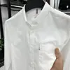 Camisa de algodón para hombre de primavera y otoño, bordada, estilo business casual, top Oxford, ropa interior de otoño e invierno, camisa de manga larga