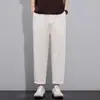 Primavera/Verão 2026 Calça Cropped Casual Masculina de Seda Gelo e Linho Fina Tendência Moda Versátil