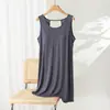 Camisola de Modal para Verão para Mulheres, Fina, Respirável, Alça Fina (Spaghetti), Sem Mangas, Cor Sólida, Pode ser Usada Fora