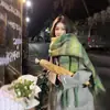 Bufanda Retro de Mohair Coreana para Mujer en Invierno, Cálida y a Prueba de Frío, Chal Engrosado, Doble Propósito, Bufanda Versátil de Alta Gama para Hombres