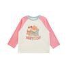 Camiseta de Niña Wulibuyi con Estampado de Dibujos Animados Estilo Infantil de Otoño Color de Contraste Lindo Cuello Redondo Acanalado Top Holgado