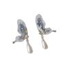 Pendientes de mariposa con perlas de cristal y degradado azul Super Fairy, pendientes únicos de nicho 2024, nuevos y populares pendientes para mujer