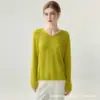 Suéter de punto para mujer de otoño e invierno, cuello en V, seda y cachemira, corte holgado y ajustado, suéter de punto liso versátil