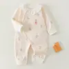 Mameluco de Algodón Puro para Bebé Estilo Primavera y Otoño para Niñas, Body con Broches Laterales para Recién Nacidos, Traje de Gateo de Manga Larga sin Costuras, Ropa de Dormir Clase A