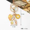 Festival do Meio Outono Flor e Lua Chaveiro Pingente Liga Metálica Criativo Lua Coelho de Jade Fofo Pingente de Bolsa Pequeno Presente