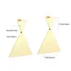Brincos Geométricos Mais Vendidos no Exterior Ins Celebridade da Internet Brincos Redondos Triangulares com Franjas Aço Inoxidável Banhado a Ouro 18K