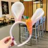 Bonita diadema con orejas largas de conejo y zanahoria para el pelo, ideal para el lavado facial de mujer, ideal para actuaciones en parques de atracciones.