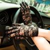 Verano damas delgadas encaje protector solar cortos para conducir protección UV guantes novia etiqueta guantes negros ventas directas de fábrica