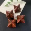Venta Caliente Transfronteriza Adornos de Piedra de Cristal Natural Merkaba 25*25mm Cuadrado Satélite Piedra Desnuda Accesorios para Joyería DIY