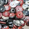 Espaciador Grande Negro Mate y Ágata Roja para Joyería DIY con Cuentas y Accesorios para Cuentas de Cintura, Espaciador con Hebilla de Seguridad