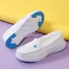 Zapatos de Enfermera de Punto Piel Genuina para Mujer Otoño e Invierno Suela Blanda Transpirables Planos Antideslizantes Hospitalarios Con Felpa Zapatos de Trabajo Dropshipping