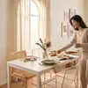 Escritorio de computadora para sala de estar estilo crema, escritorio simple para escribir en casa, escritorio de oficina multifuncional para estudio, dormitorio y vivienda de alquiler