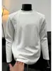 Sudadera pesada estilo callejero americano para hombre, capa interior de marca de moda de otoño, camiseta de manga larga con diseño retro