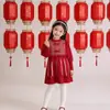 Vestido Suéter Mdd para Niñas Primavera, Otoño e Invierno 2026 Nuevo Estilo Coreano Vestido de Cumpleaños Atuendo de Año Nuevo Vestido de Princesa