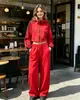 Conjunto de moletom com zíper e capuz estilo retrô americano para mulheres, nova coleção primavera/outono 2026, calça de moletom wide leg, conjunto esportivo casual de duas peças
