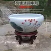 Tanque de Agua para Flores para Cultivar Nenúfares, Tanque de Peces Hidropónico para Acuicultura, Macetas de Cerámica, Barril Profundo de Loto Antiguo de Gran Diámetro Tanque Feng Shui