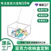 Caja de almacenamiento transparente de acrílico directa de fábrica con tapa, caja de regalo transparente a prueba de polvo, caja de almacenamiento para la oficina en casa