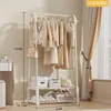 Perchero de pie multifuncional para balcón Zapatero simple para dormitorio Multicapa con ruedas Perchero integrado Estante de almacenamiento de zapatos