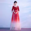 Vestido de Gala para Coro para Mujer, Vestido Largo, Nuevo Modelo 2026, Estilo Canto Rojo, Disfraz de Escenario para Coro de Estudiantes Adultos, Bata Larga