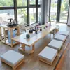 Mesa de Té y Sillas de Madera Maciza Estilo Japonés Tatami Combinación Mesa de Café Baja para Ventana Saliente de Balcón Mesa de Té para el Hogar Mesa de Té Zen Kung Fu