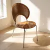 Sillas de Comedor Transfronterizas, Muebles de Restaurante de Moda, Taburetes de Panel de Metal de Hierro Estilo Vintage, Sillas Simples con Funda Suave