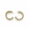 Brincos Argola C Grande Espiga de Trigo 36mm, Estilo Exagerado Europeu e Americano, Brincos Ultraleves para o Dia a Dia, Marca de Designer Mesurely