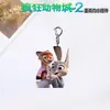 Impresión Plana 2D Animales Locos 2 Imán para Refrigerador Nick Judy Llavero Acrílico Mochila Colgante Lindo