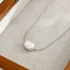 Collar de Plata de Ley 925 con Perla Barroca Natural para Mujer Lujo Accesible Moda de Alta Gama Cadena para Clavícula Sencilla Nicho Joyería