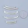 Venta al por mayor Plata de Ley S925 Plata Lisa Blanca Tubo Curvo Pequeño Tendencia Nacional Versátil DIY Pulsera Hecha a Mano Media Pulsera Accesorios de Joyería