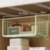 Prateleira extensível para dormitório sem furos para beliche inferior, armazenamento de lanches para dormitório estudantil, cesta suspensa para debaixo da mesa, ao lado da cama