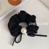 Lazo de Perlas de Lana para el Cabello Diadema Elástica de Gama Alta para Mujer 2025 Nueva Cuerda para el Cabello Adorno para la Cabeza