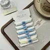 Estilo Fresco Banda Azul Sal Marina Banda de Goma de Alta Elasticidad Duradera Cuerda para el Cabello Sin Costuras para Mujer Adorno de Cabeza Simple para Cola de Caballo Alta