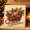 Brinquedo de Encaixar Árvore de Natal Enfeite Decoração Acrílico Madeira Pintura Diamante Artesanal DIY Etiqueta Pendurável Enfeite