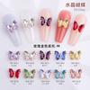 Unha borboleta diamante diy liga micro diamante decoração de unhas suprimentos tamanho pequeno cristal borboleta unha joias atacado