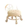 Taburete con Ruedas Giratorias para Uso Doméstico, Taburete Bajo con Ruedas, Taburete Infantil, Silla Pequeña con Ruedas, Taburete Redondo Móvil, Taburete para Sofá de Sala de Estar